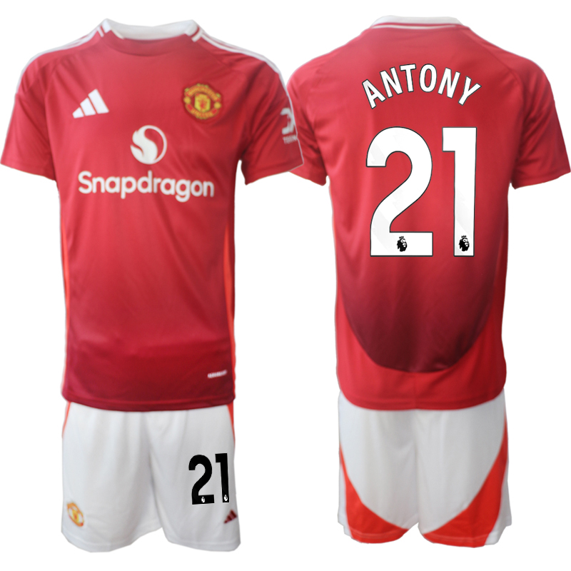 Men 2024-2025 Club Manchester United home Red 21 Soccer Jersey